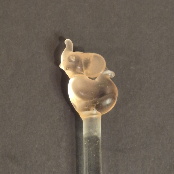 ABBOTT Vintage Glass Pink Elephant Swizzle Stir Sticks, In Original Packaging - Picture 8 of 16